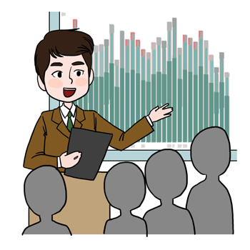 경영 컨설턴트의 설명을 돕기 위한 일러스트