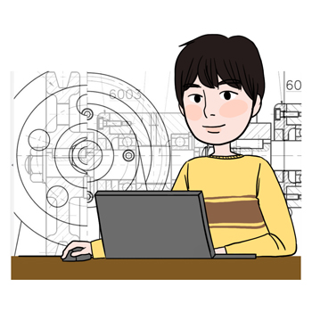 기계공학 기술자의 설명을 돕기 위한 일러스트