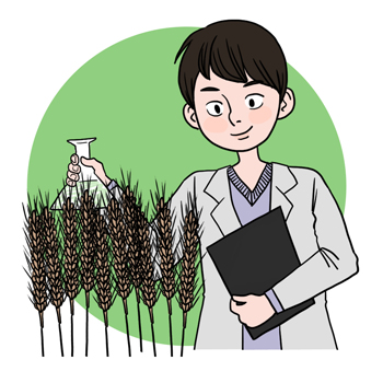 농업기술자의 설명을 돕기 위한 일러스트