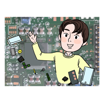전자공학 기술자의 설명을 돕기 위한 일러스트