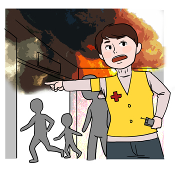 재난관리전문가의 설명을 돕기 위한 일러스트