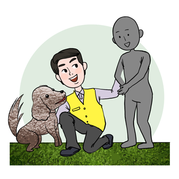 반려동물 행동상담원의 설명을 돕기 위한 일러스트